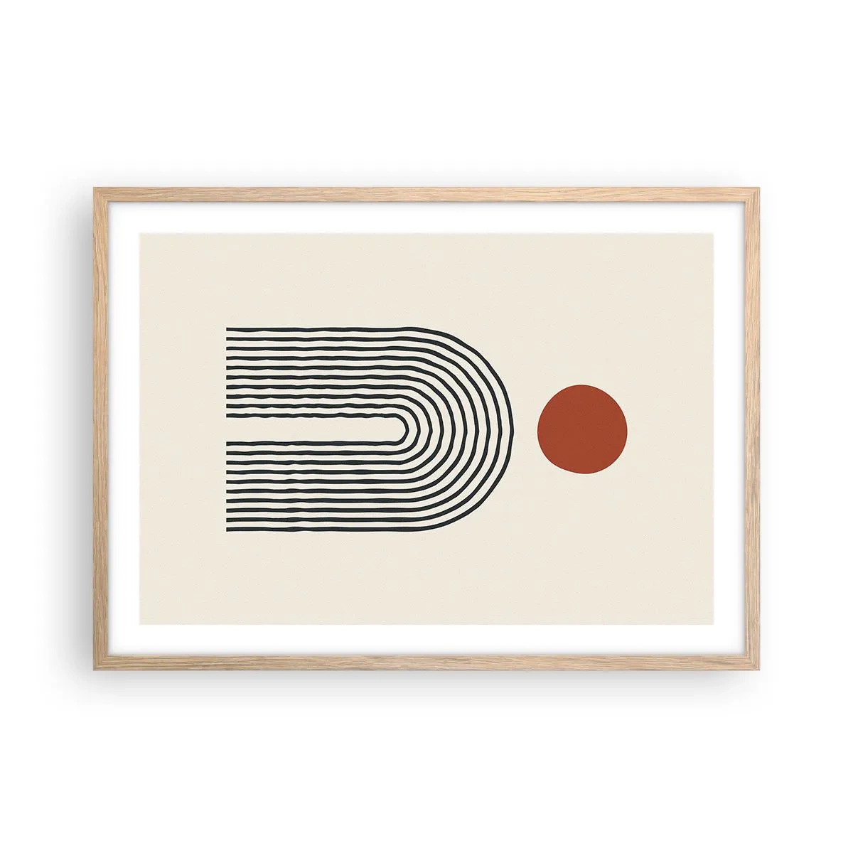 Poster in einem Rahmen aus heller Eiche - Magnetismus von Formen und Farben - 70x50 cm