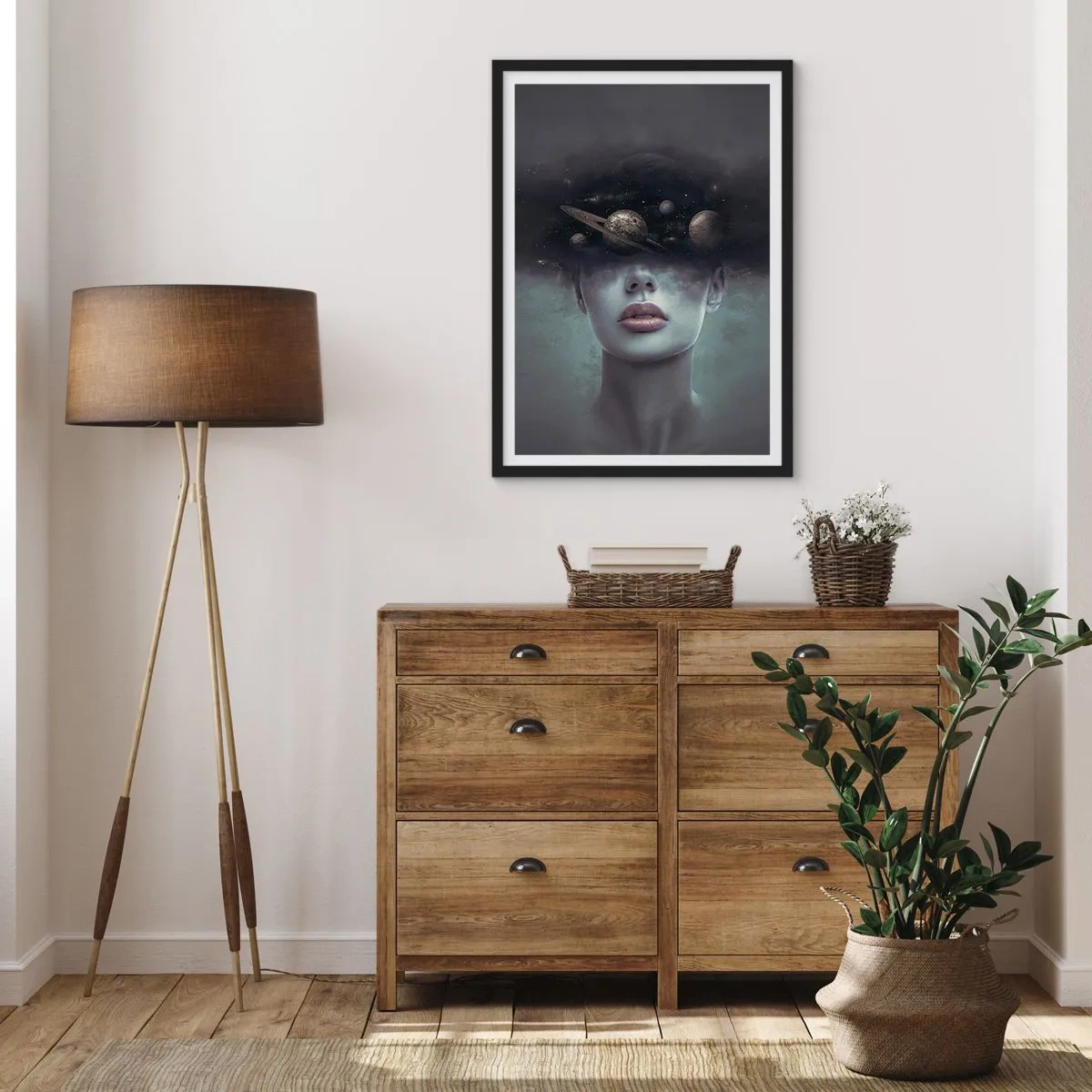 Poster in einem schwarzem Rahmen - Und die Planeten spielen verrückt ... - 30x40 cm