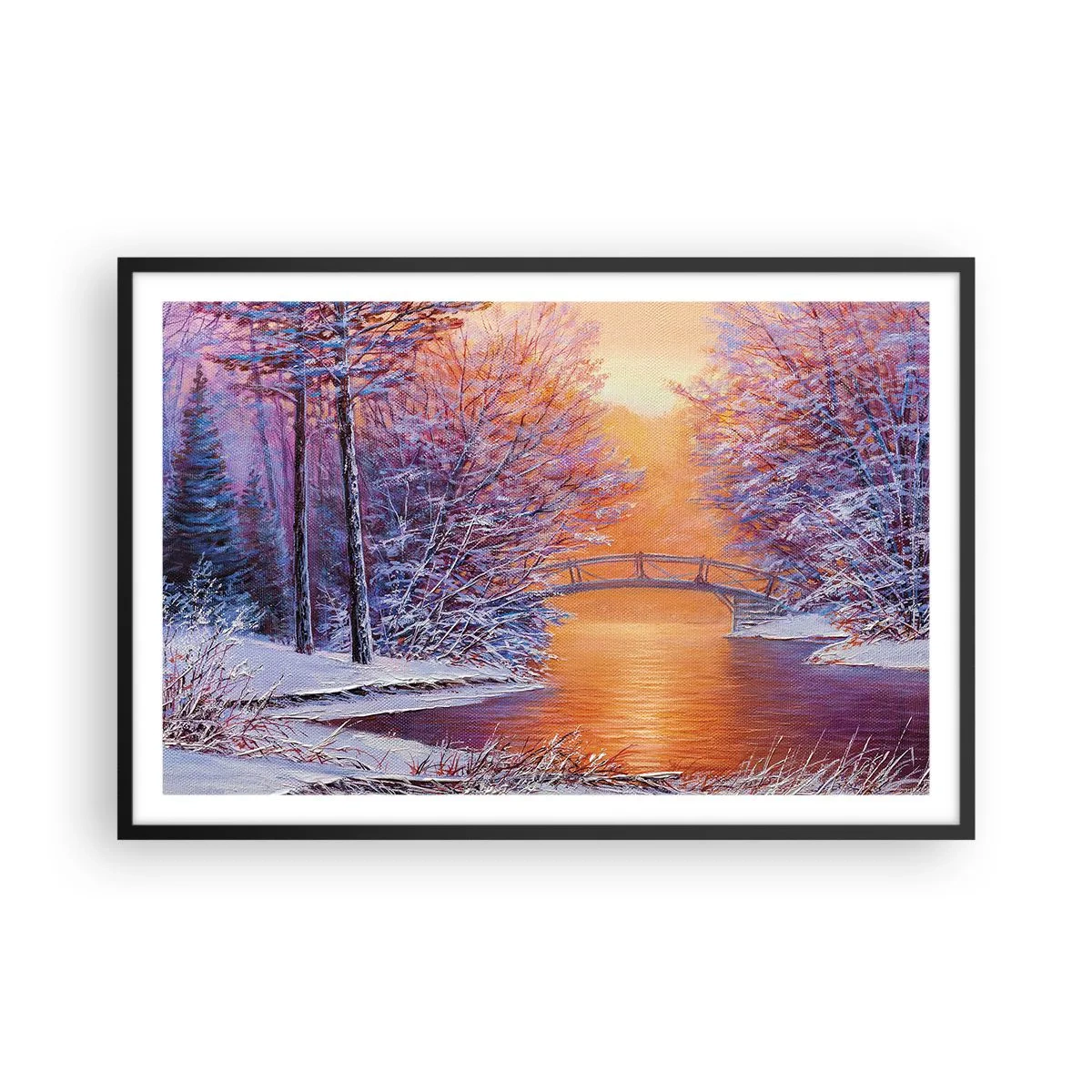 Poster in einem schwarzem Rahmen - Treffen wir uns hier - 91x61 cm