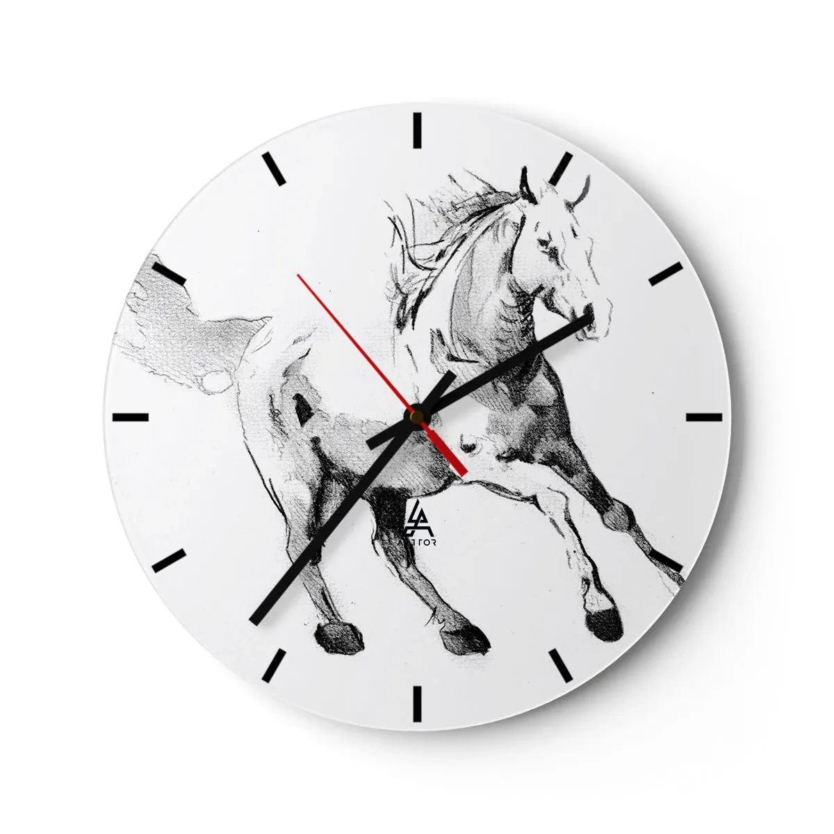 Wanduhr - Glasuhr - Ungezähmte Seele - 40x40 cm