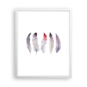 Poster in einem weißen Rahmen - Zart wie mehrfarbiger Nebel - 40x50 cm