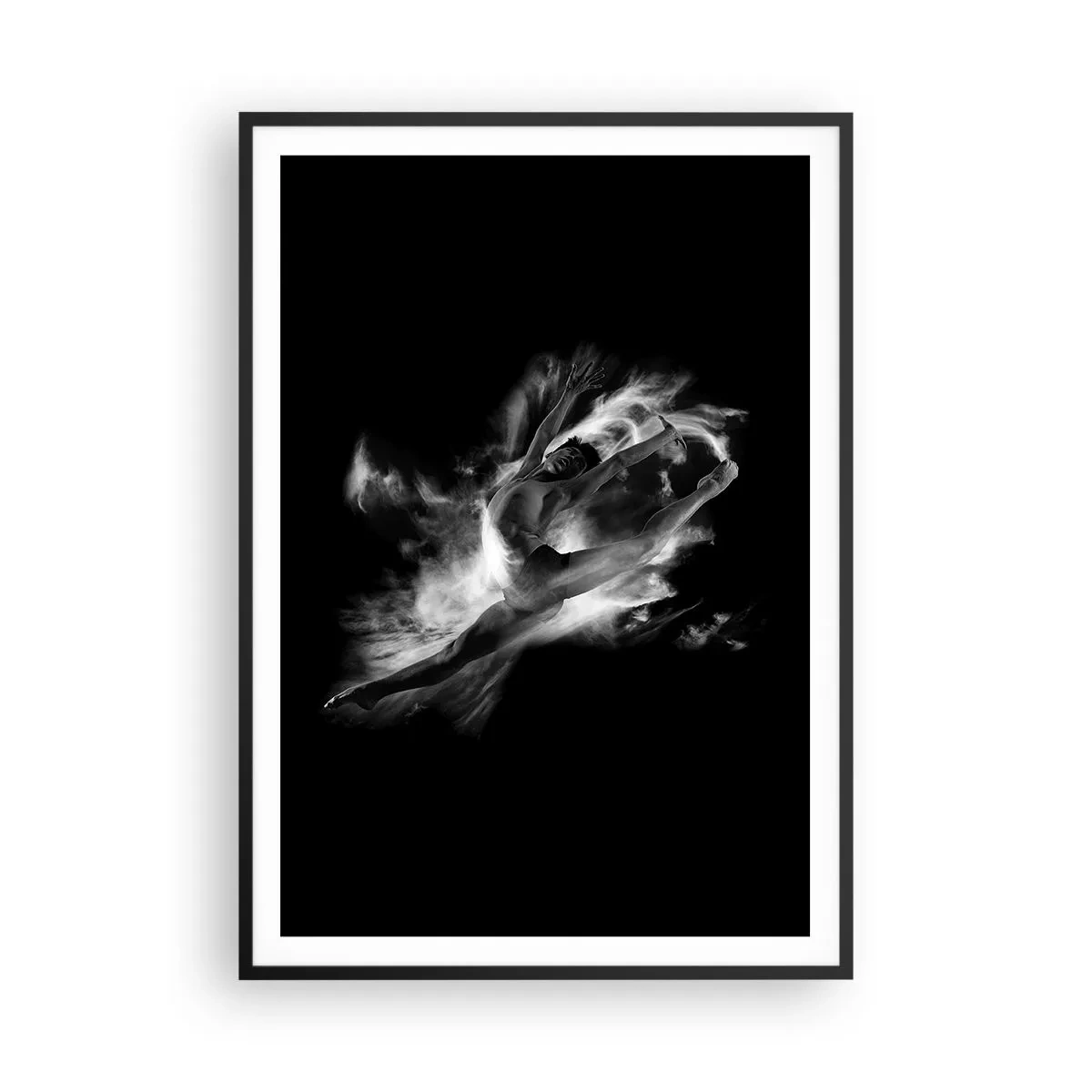 Poster in einem schwarzem Rahmen - Im Flug hängen geblieben - 70x100 cm