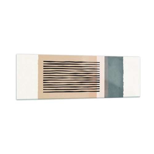 Glasbild - Bild auf glas - Minimalistische geometrische Formen in Beige- und Grüntönen - 160x50cm - Alles ist in Ordnung - Moderne Wanddekoration für Wohnzimmer und Schlafzimmer ARTTOR