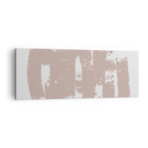 Bild auf Leinwand - Leinwandbild - Zartrosa Formen auf hellem Hintergrund - 140x50cm - Abstraktion in zartem Rosa - Moderne Wanddekoration für Wohnzimmer und Schlafzimmer ARTTOR