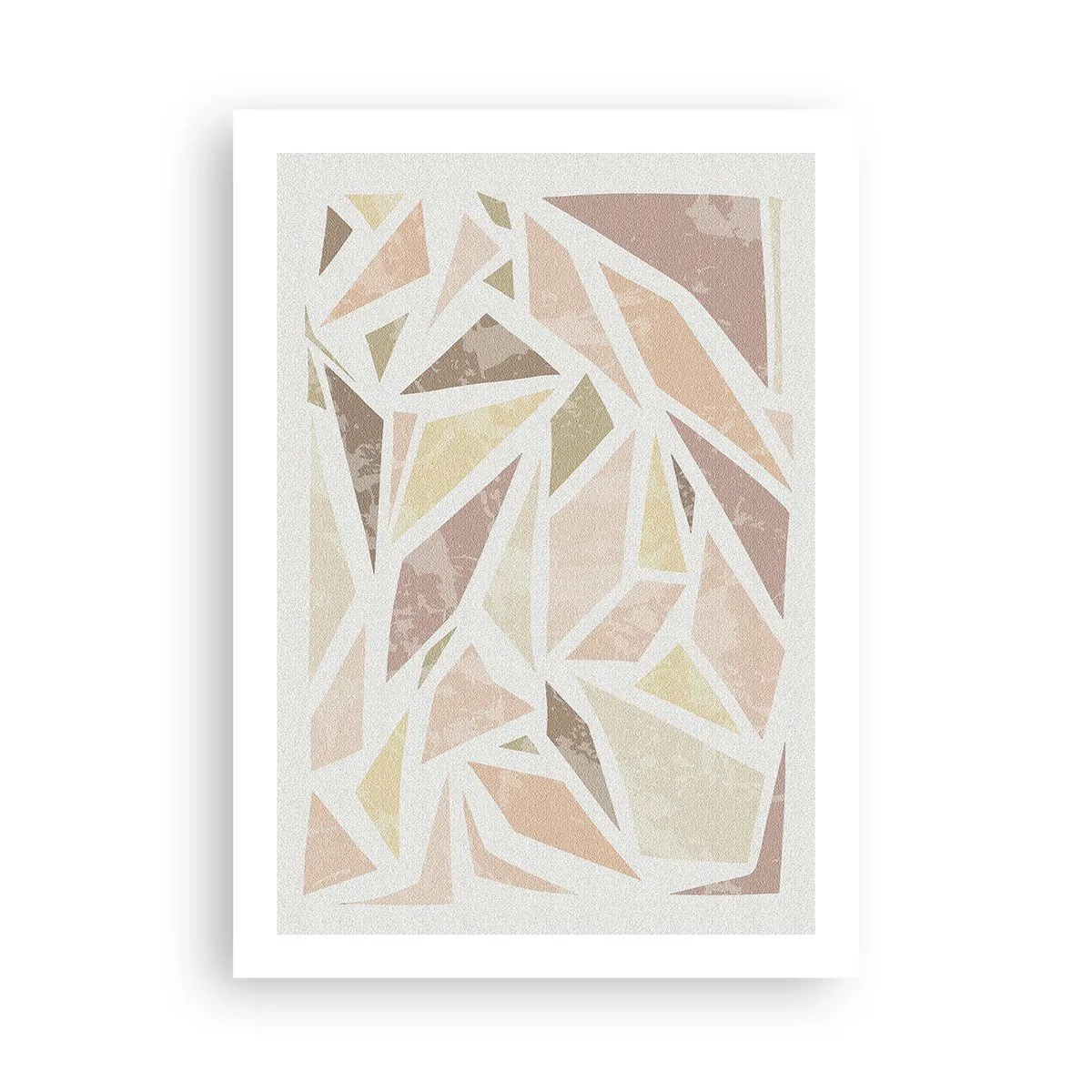 Poster - Geometrische Abstraktion in Pastelltönen - 50x70cm - Buntglas-Komposition - Moderne Wanddekoration für Wohnzimmer und Schlafzimmer ARTTOR