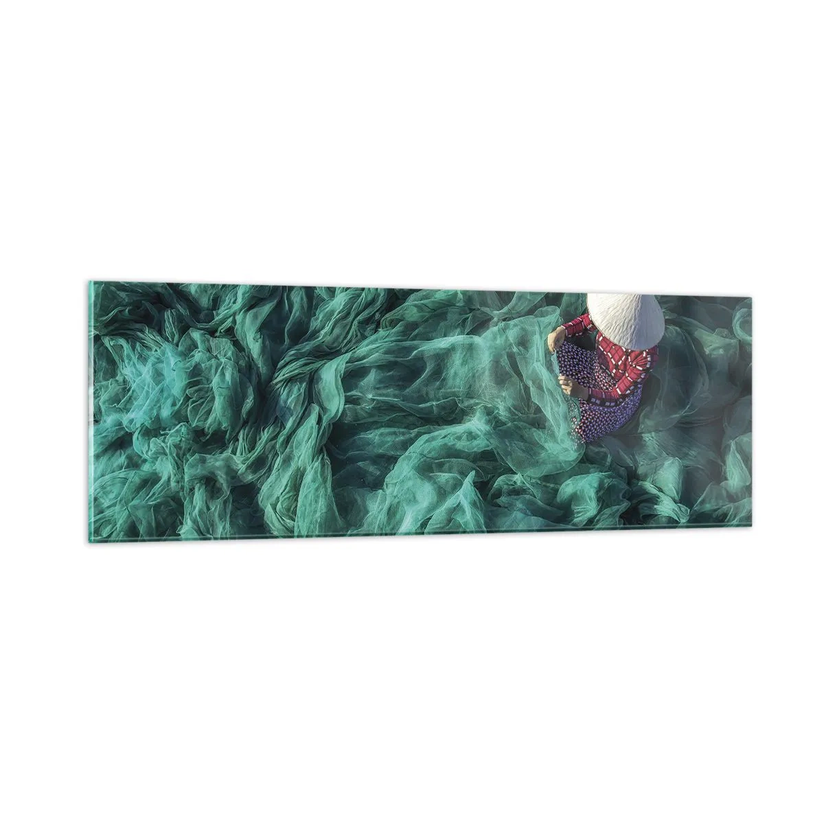 Glasbild - Bild auf glas - In einem Meer aus Netzen - 90x30 cm