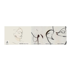 Fototapeten Muster Premium Canvas - Eine bestimmte Linie - Abstraktion, Das Gesicht einer Frau, Lineart - 100x30 cm
