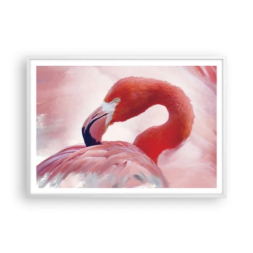Poster in einem weißen Rahmen - Vogel Schönheit - 100x70 cm