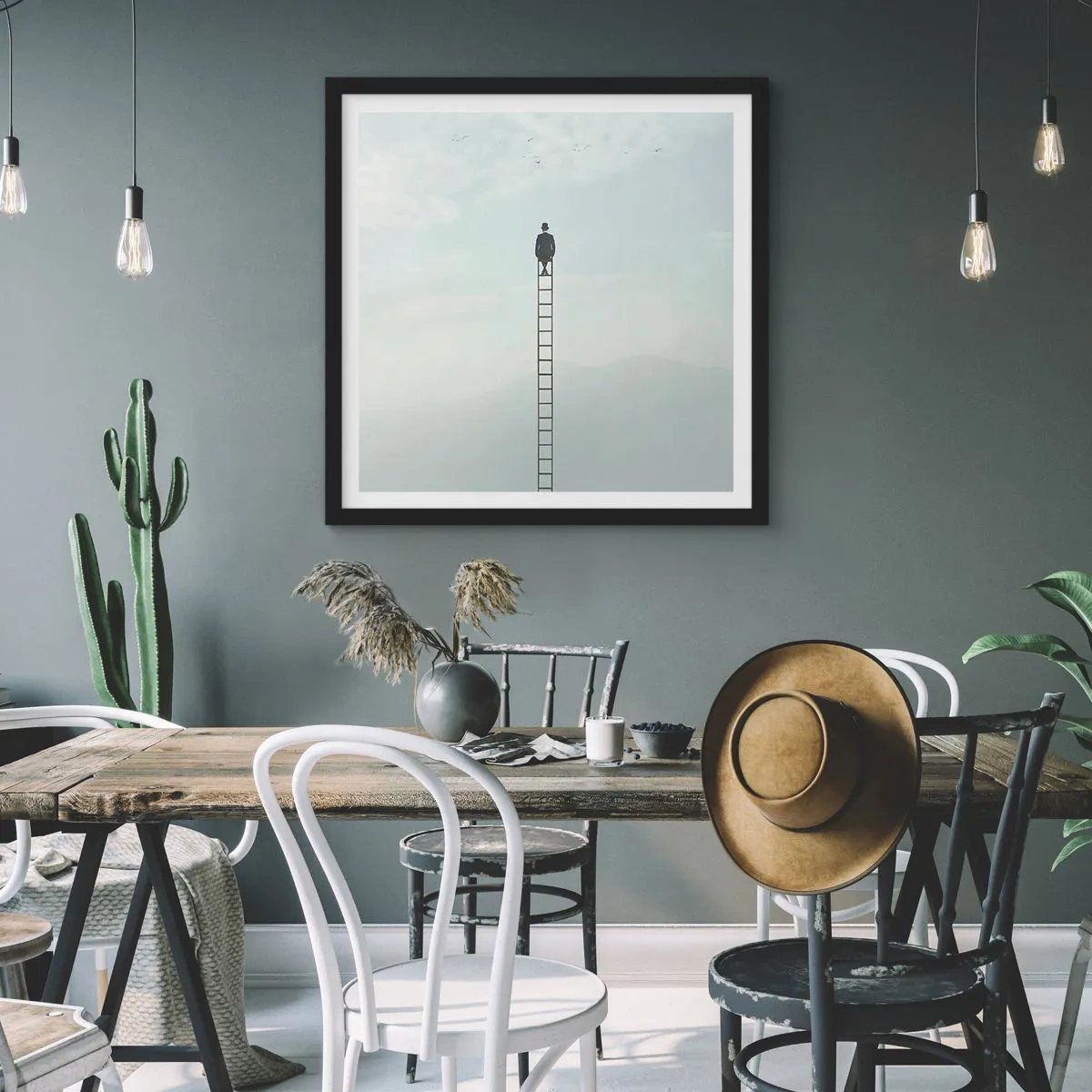 Poster in einem schwarzem Rahmen - Erhebe dich darüber! - 30x30 cm