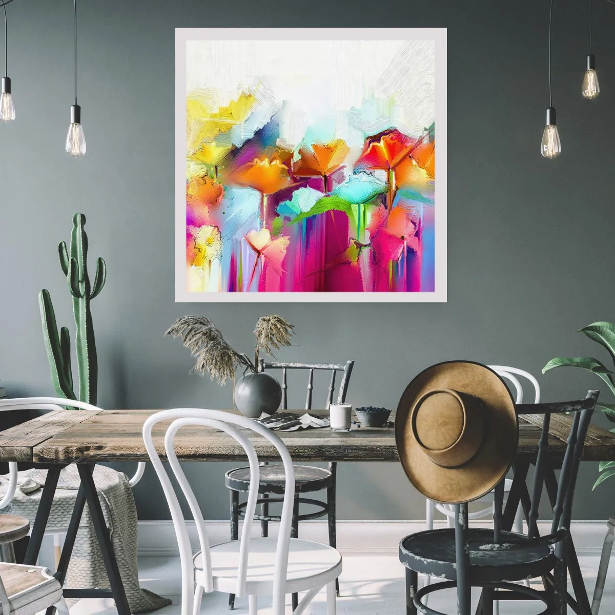 Poster - Der Regenbogen ist aufgeblüht - 50x50 cm