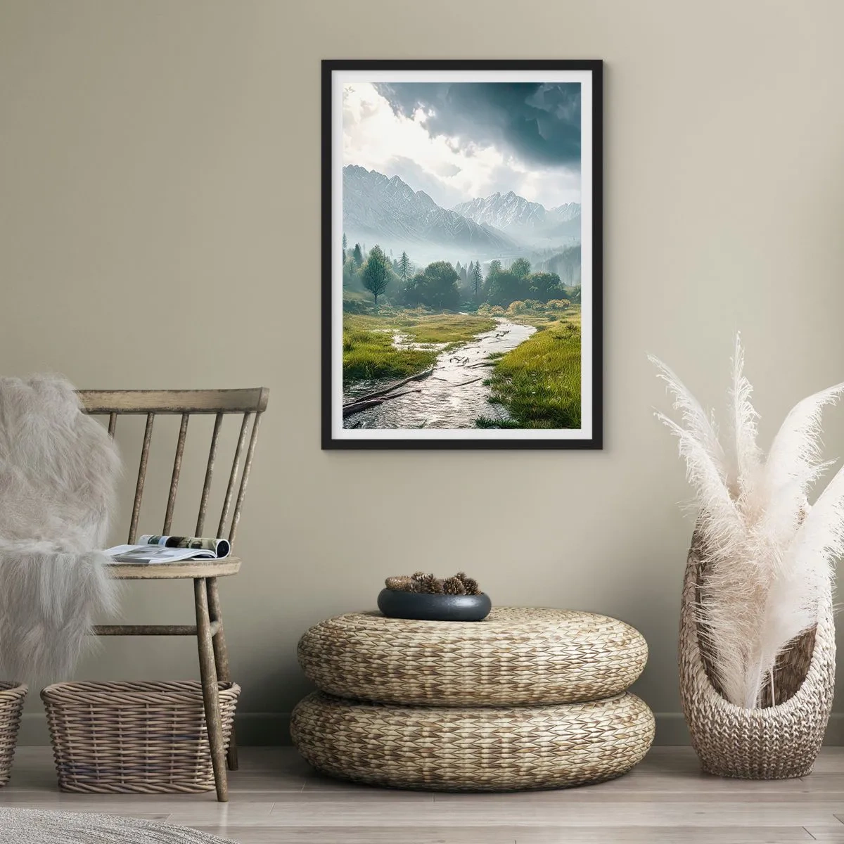Poster in einem schwarzem Rahmen - Hin und zurück - 61x91 cm