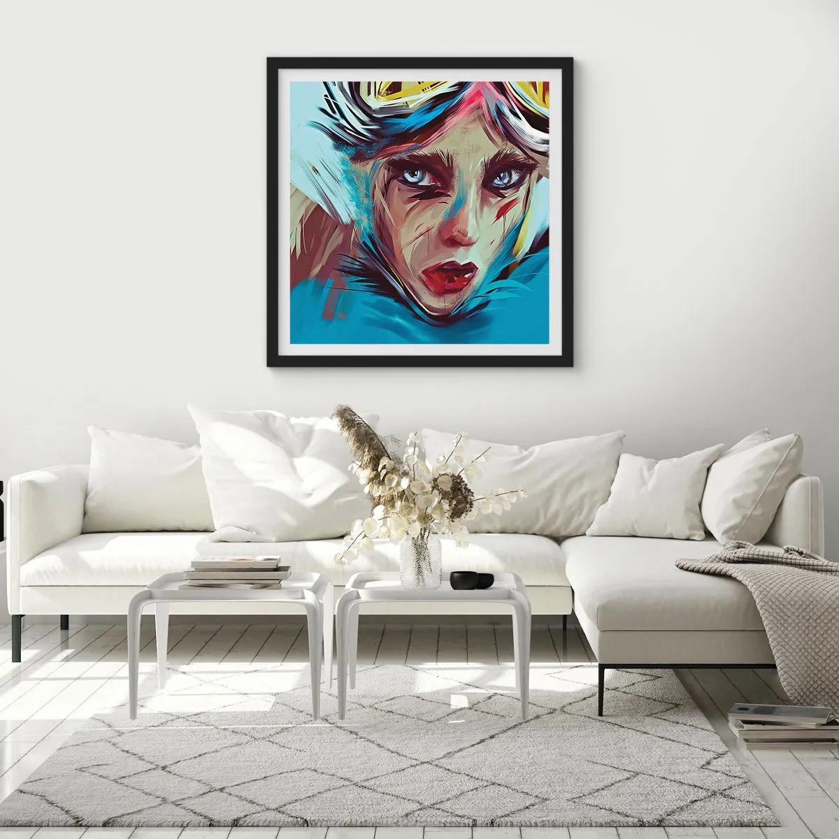Poster in einem schwarzem Rahmen - Strassenkämpferin - 40x40 cm