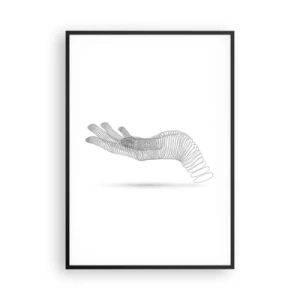 Poster in einem schwarzem Rahmen - Federnde Hand - 70x100 cm