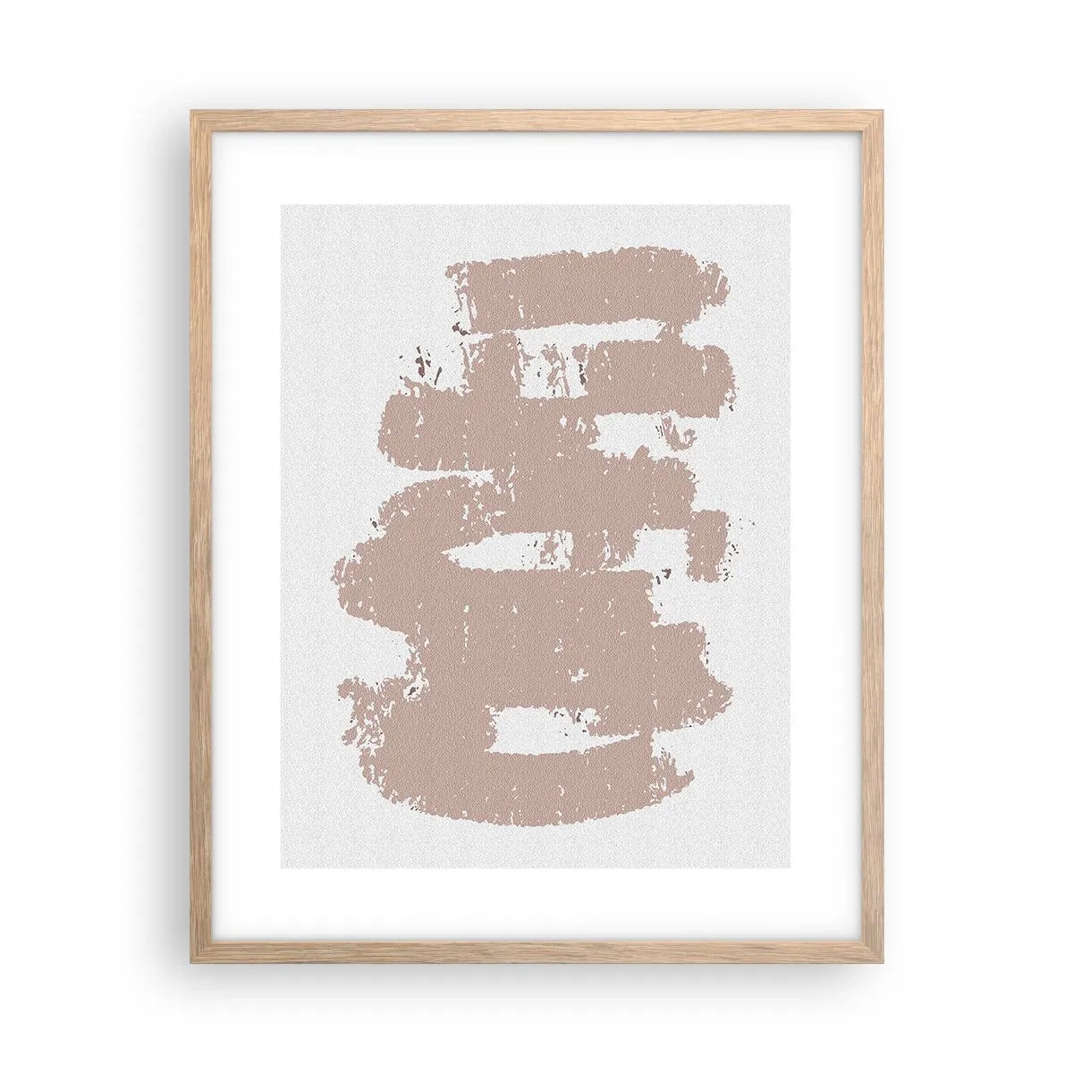 Poster in einem Rahmen aus heller Eiche - Abstraktion in zartem Rosa - 40x50 cm