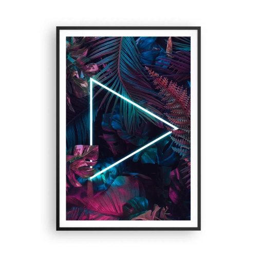 Poster in einem schwarzem Rahmen - Garten im Disco-Stil - 70x100 cm
