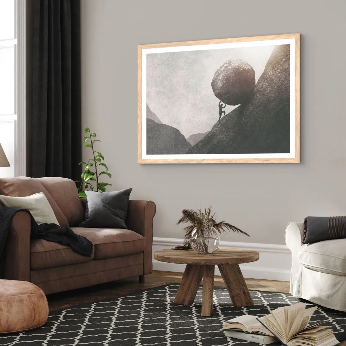 Poster in einem Rahmen aus heller Eiche - Ich glaube wider alle Hoffnung - 91x61 cm