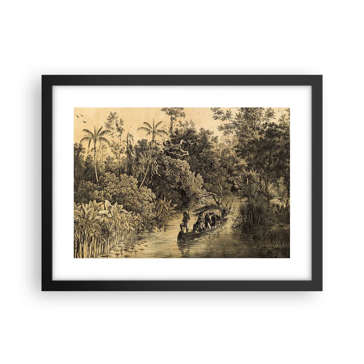 Poster in einem schwarzem Rahmen - Expedition zur Quelle - 40x30 cm
