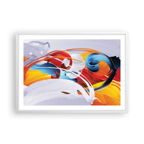 Poster in einem weißen Rahmen - Der Tanz der Elemente - 70x50 cm