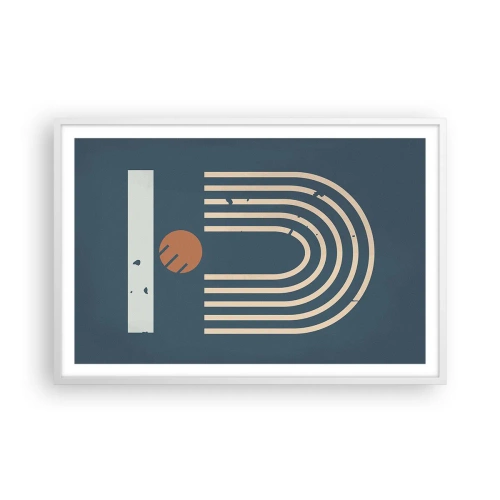 Poster in einem weißen Rahmen - Geometrie auf dem Granatapfel - 91x61 cm