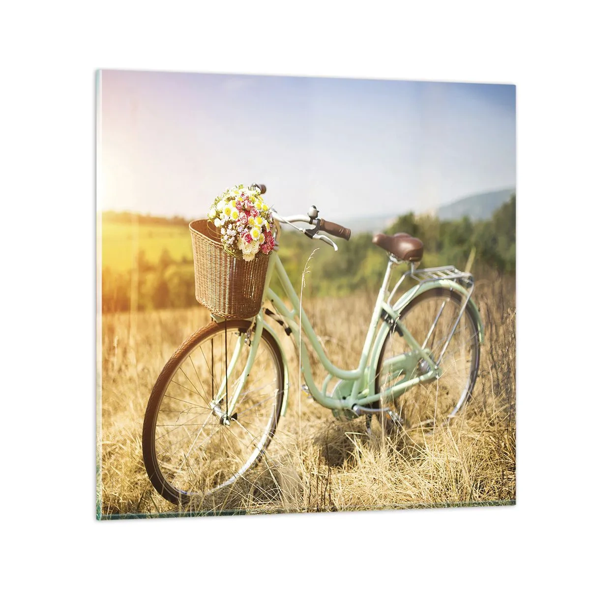 Glasbild - Bild auf glas - Ich bleibe eine Weile hier - 50x50 cm