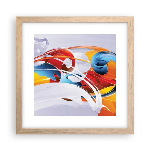 Poster in einem Rahmen aus heller Eiche - Der Tanz der Elemente - 30x30 cm