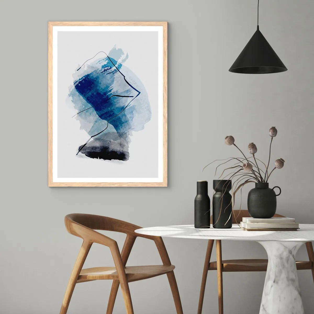 Poster in einem Rahmen aus heller Eiche - Eisberg - 61x91 cm