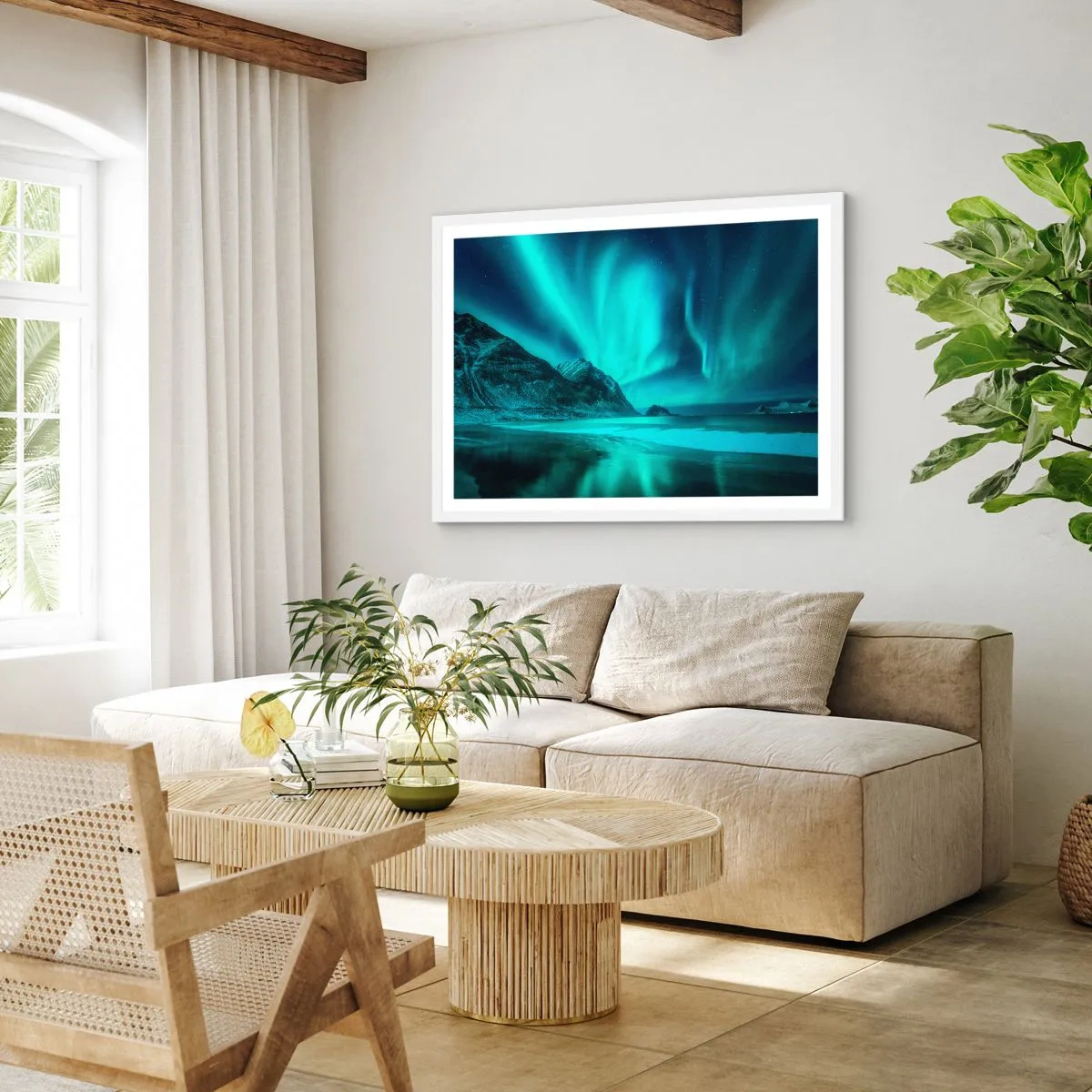 Poster in einem weißen Rahmen - Wunder des Nordens - 50x40 cm