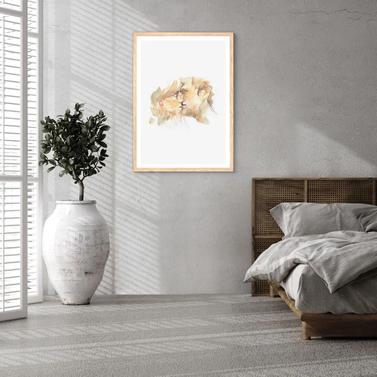 Poster in einem Rahmen aus heller Eiche - Hälfte gefunden? - 70x100 cm