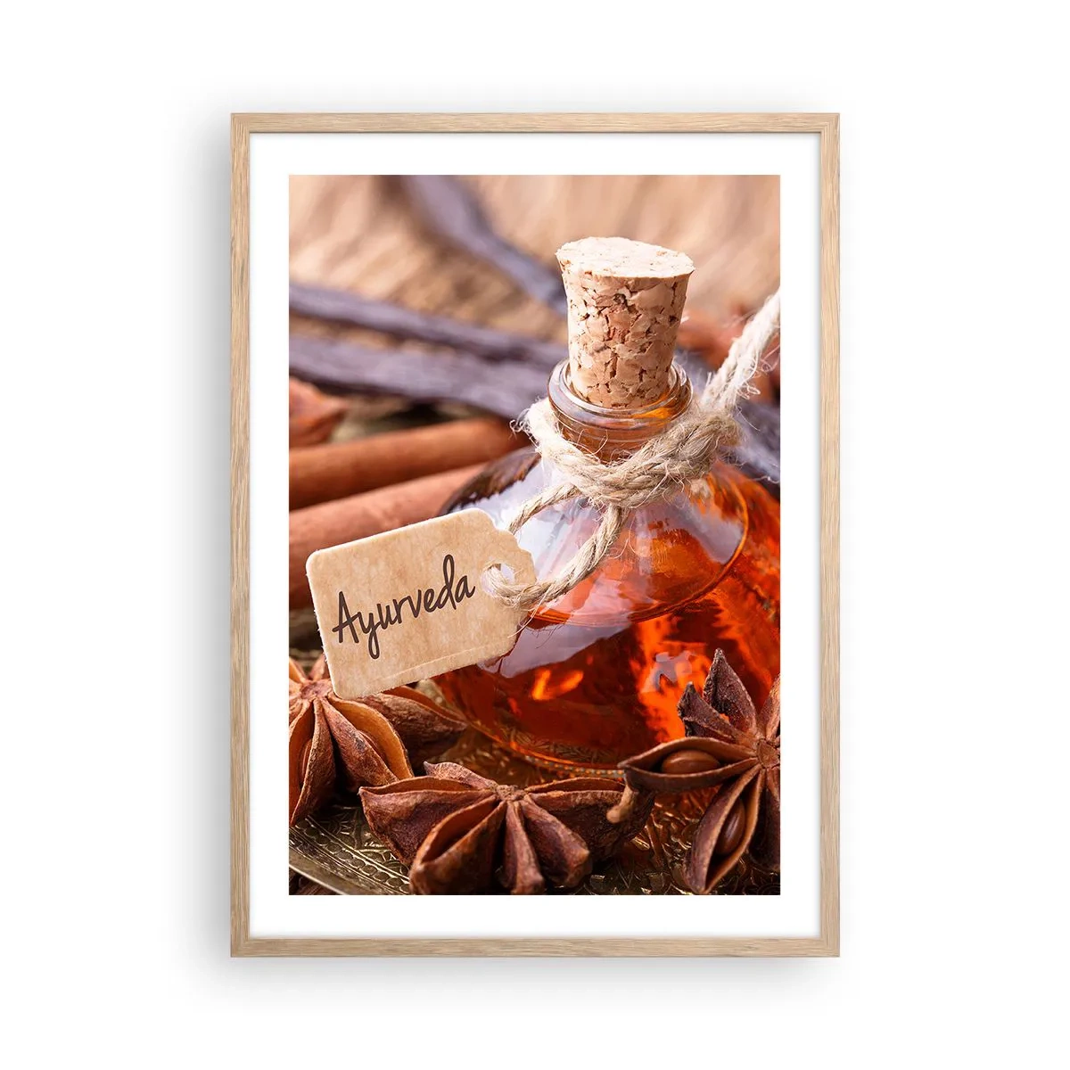 Poster in einem Rahmen aus heller Eiche - Zur Einheit von Körper und Geist - 50x70 cm