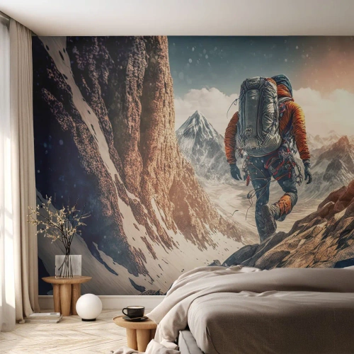 Maßgeschneiderte Fototapete Premium Sand - Einsamer Krieger - Alpen, Klettern, Berge