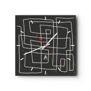 Wanduhr - Glasuhr - Nicht so einfach - 40x40 cm