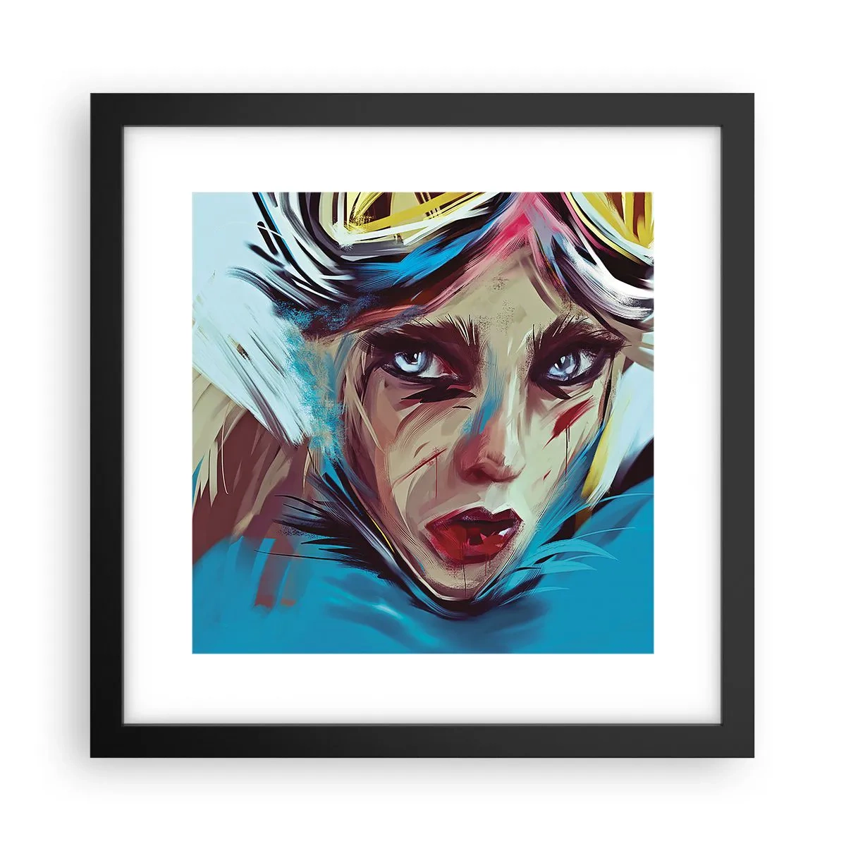 Poster in einem schwarzem Rahmen - Strassenkämpferin - 30x30 cm