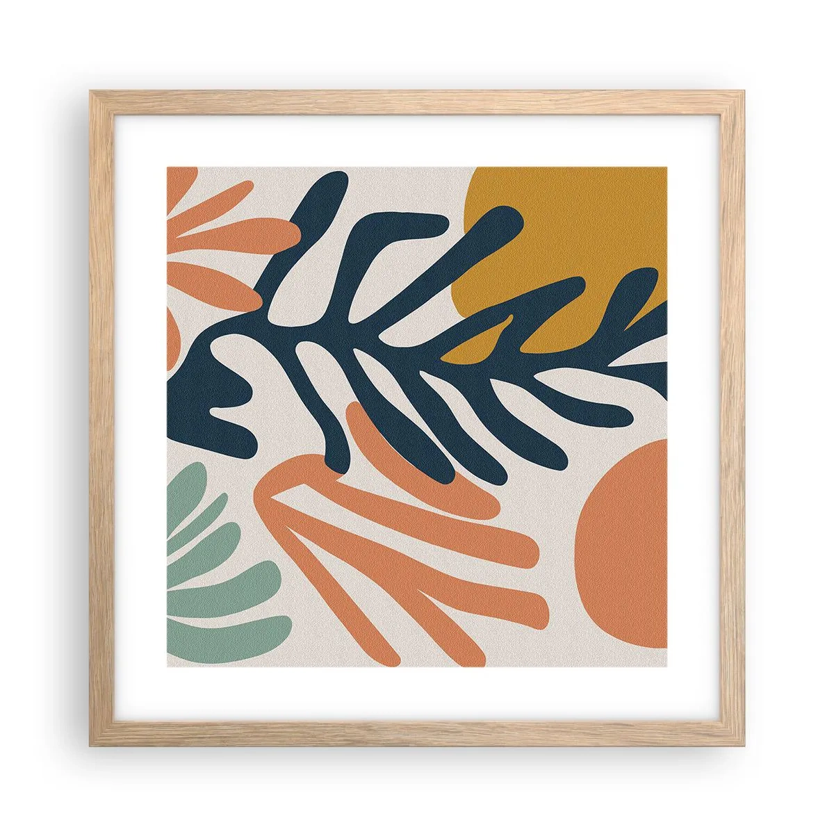 Poster in einem Rahmen aus heller Eiche - Korallenmeere - 40x40 cm