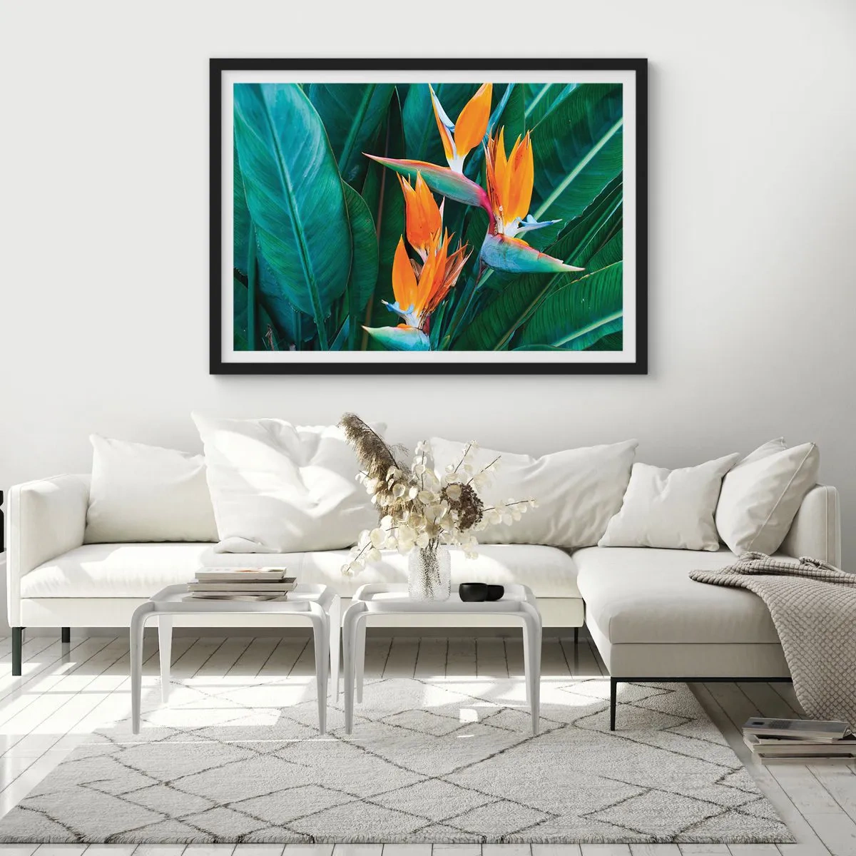 Poster in einem schwarzem Rahmen - Ist es eine Blume oder ist es ein Vogel? - 40x30 cm