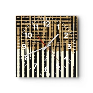 Wanduhr - Glasuhr - Architektonische Abstraktion - 40x40 cm