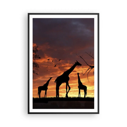 Poster in einem schwarzem Rahmen - Ein kleines Abendessen mit deinen Liebsten - 70x100 cm