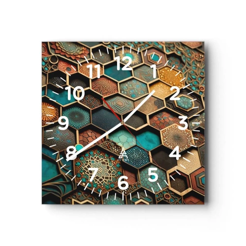 Wanduhr - Glasuhr - Arabische Ornamente – Variation - 30x30 cm