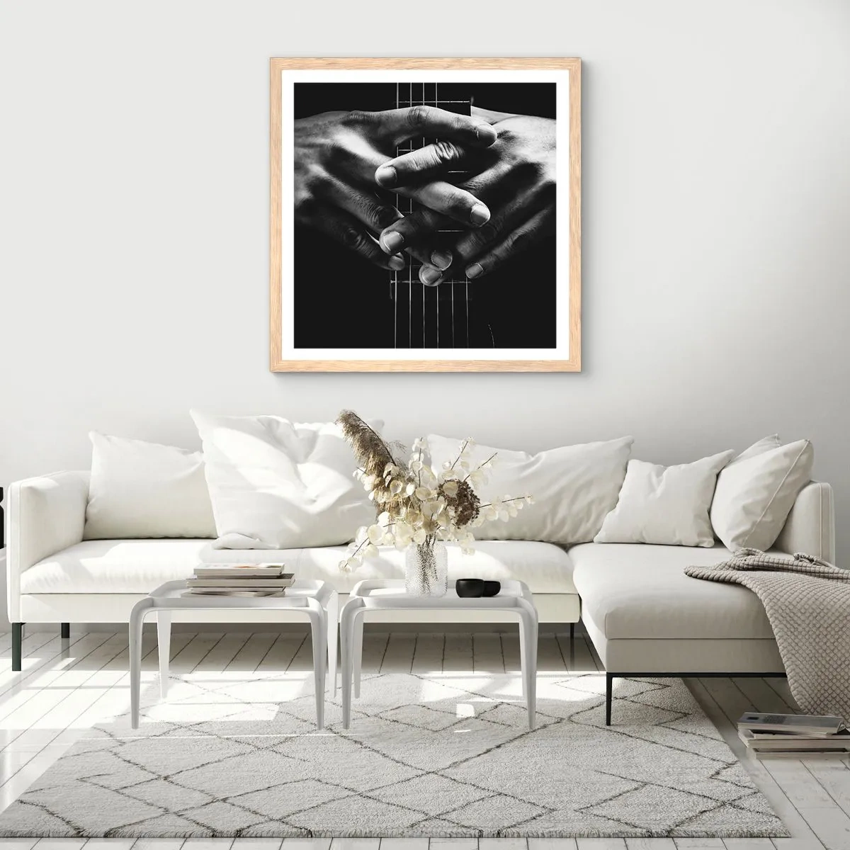 Poster in einem Rahmen aus heller Eiche - Gebet des Künstlers - 30x30 cm