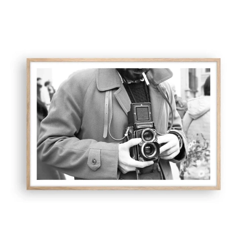 Poster in einem Rahmen aus heller Eiche - Retro-Stil - 91x61 cm