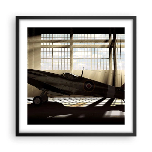 Poster in einem schwarzem Rahmen - Die Ruhe eines Kriegers - 50x50 cm