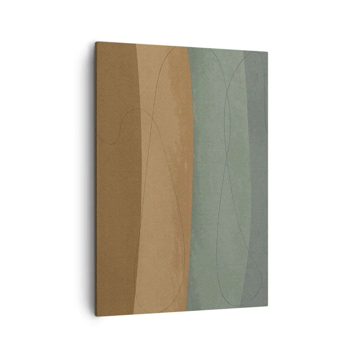 Bild auf Leinwand - Leinwandbild - Abstrakte Komposition in natürlichen Erdtönen - 50x70cm - Horizontale Komposition - Moderne Wanddekoration für Wohnzimmer und Schlafzimmer ARTTOR