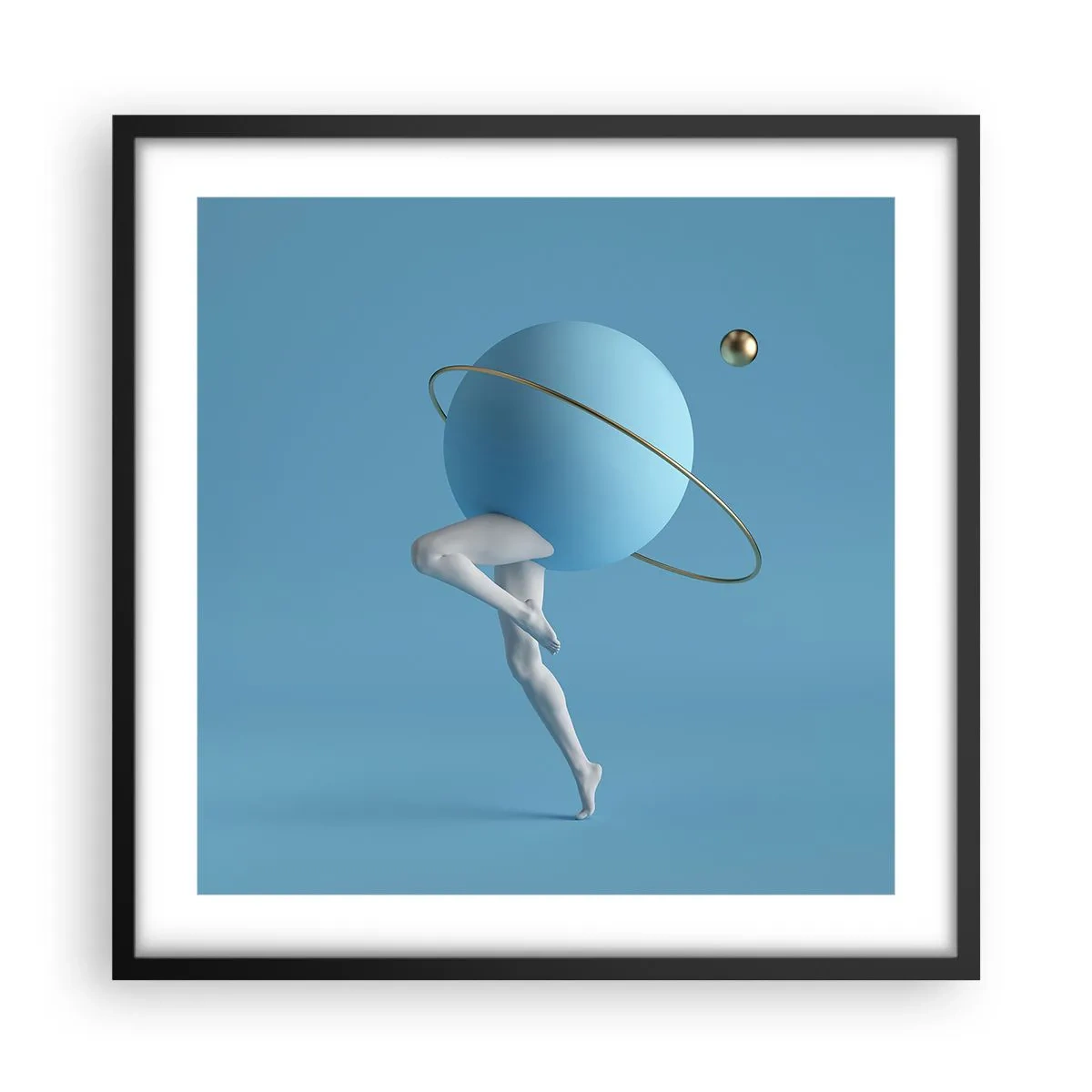 Poster in einem schwarzem Rahmen - Und die Planeten spielen verrückt - 50x50 cm