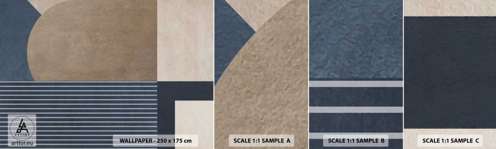 Fototapetenmuster Standard Eco - Komposition aus Einfachheit und Rundheit - Minimalismus, Abstraktion, Stück - 100x30 cm