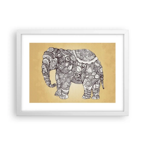 Poster in einem weißen Rahmen - Elefant verhüllte sich - 40x30 cm