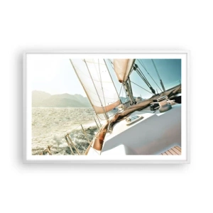 Poster in einem weißen Rahmen - Unter vollen Segeln - 91x61 cm
