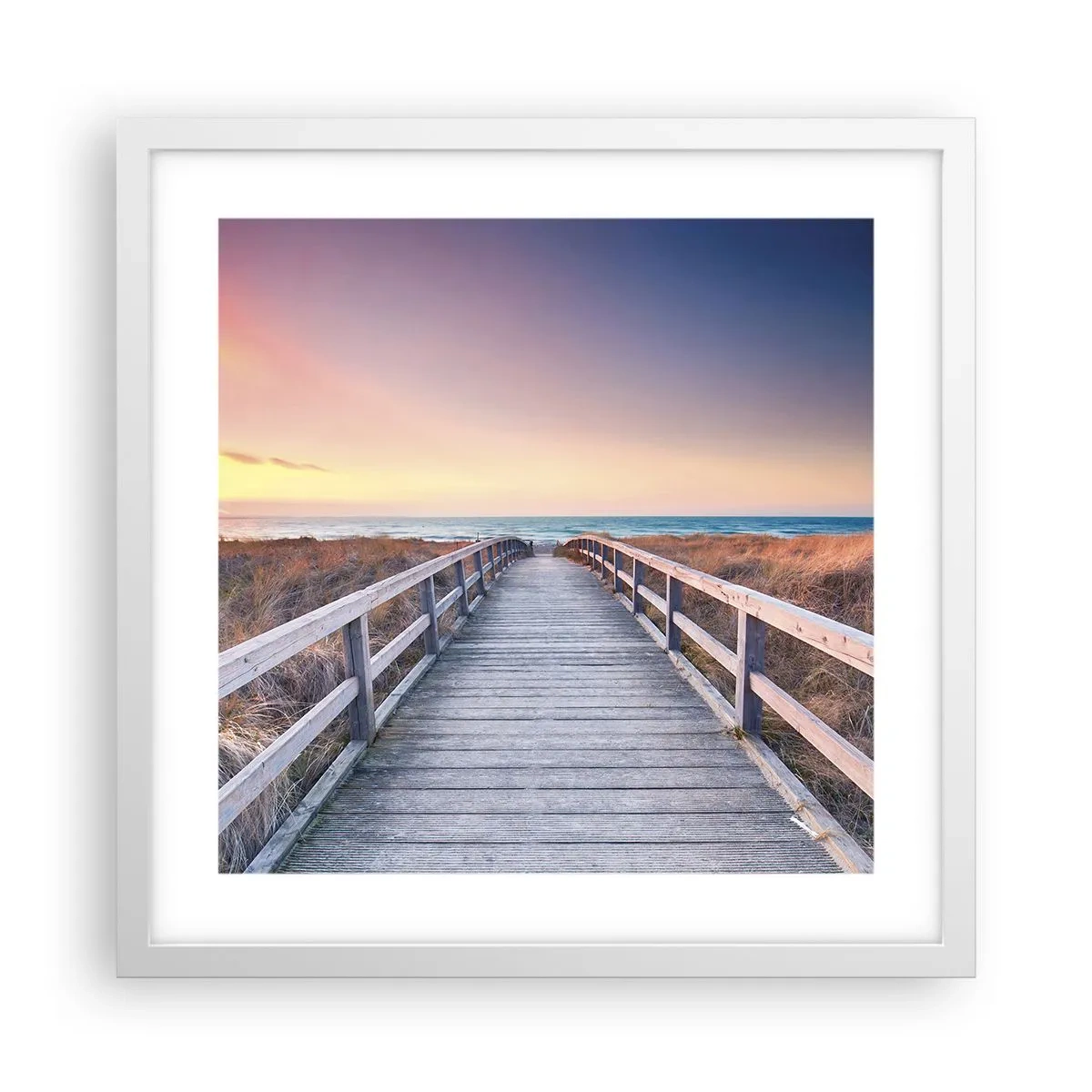 Poster in einem weißen Rahmen - Baltische Abend-Aurora - 40x40 cm