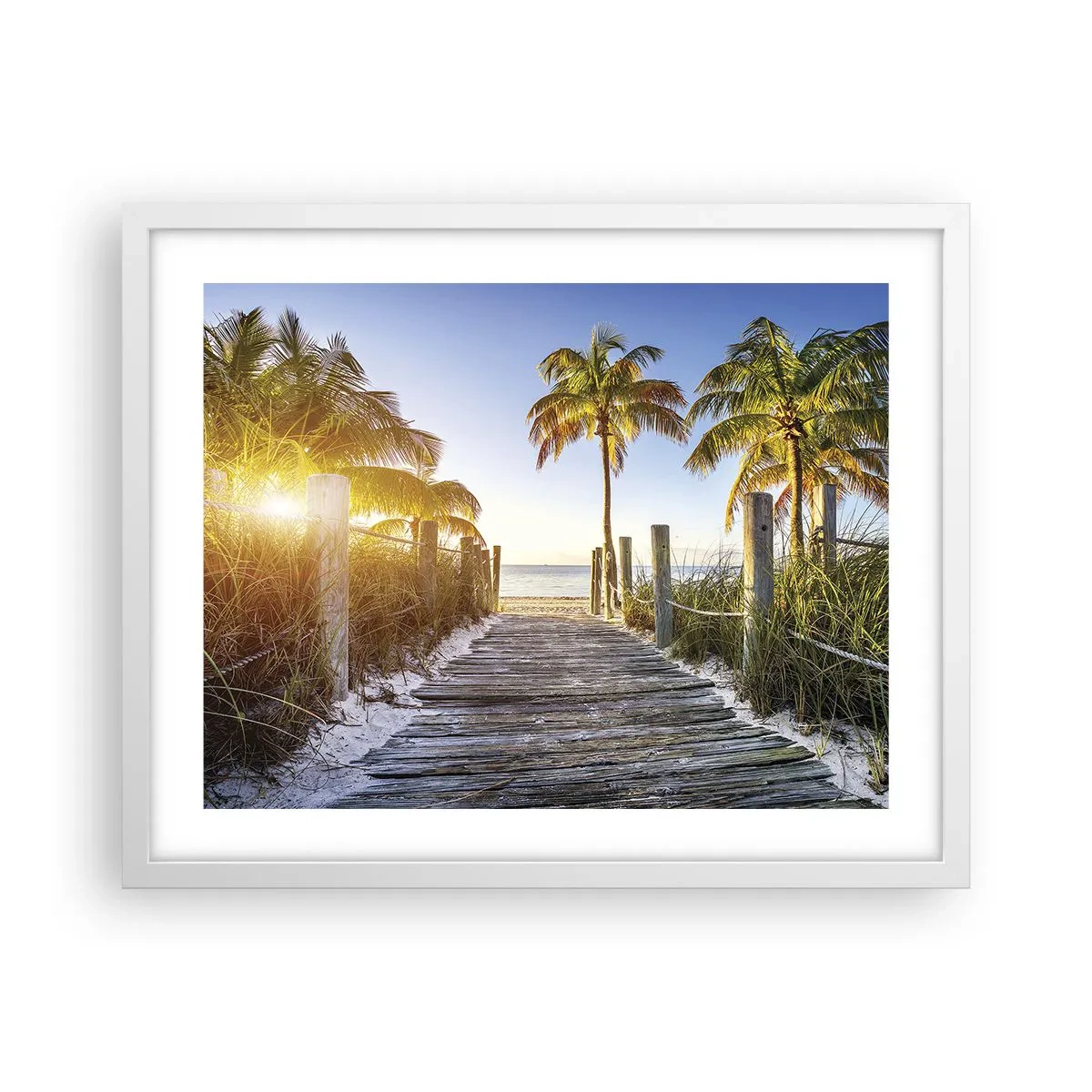 Poster in einem weißen Rahmen - Direkt ins Paradies - 50x40 cm