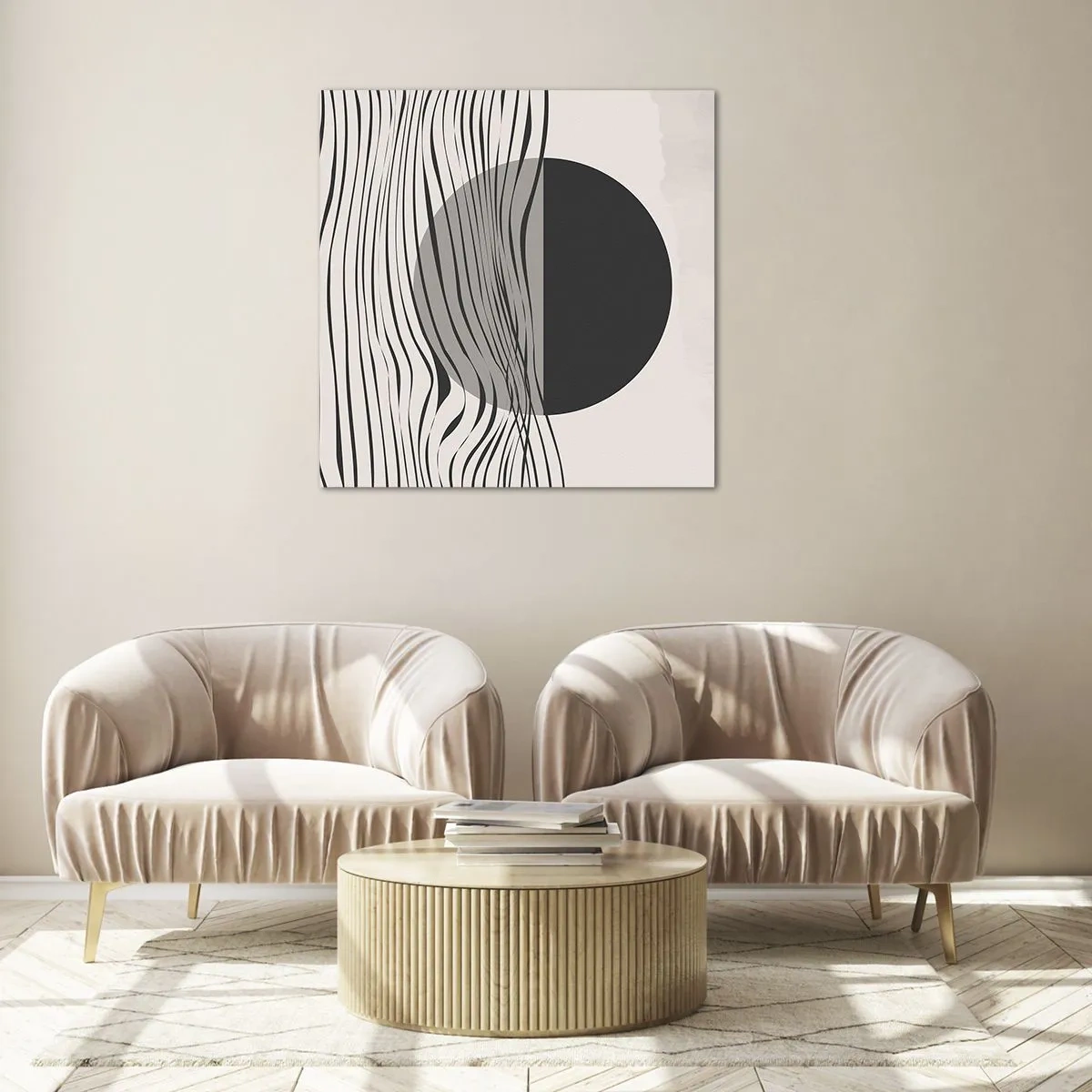 Glasbild - Bild auf glas - Halbe Komposition - 70x70 cm