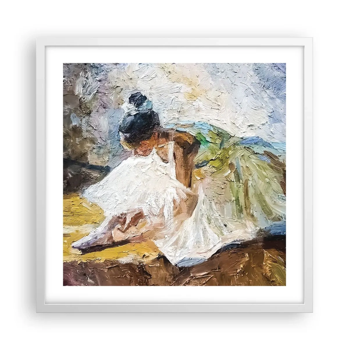 Poster in einem weißen Rahmen - Aus einem Gemälde von Degas - 50x50 cm