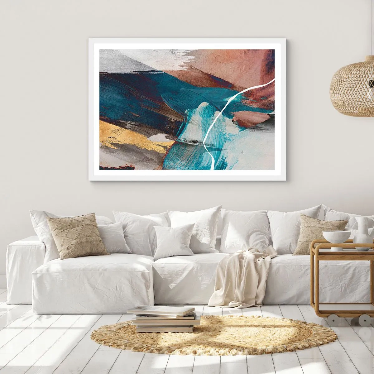 Poster in einem weißen Rahmen - Großzügig und mit Energie - 70x50 cm